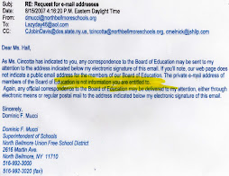 Superintendent Mucci States that I am "NOT ENTITLED"to contact North Bellmore BOE members!
