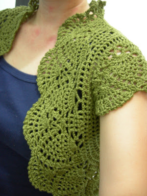 Elle Tie Front Striped BOLERO Crochet Pattern 6634