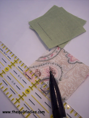marking lines to hand make a quilt