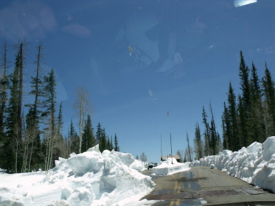 Snow at entrance station North Rim Grand Canyon National Park Arizona