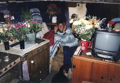 Gaelyn surrounded by flowers Yucca Valley California