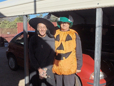Gaelyn and Darlene dressed for Halloween Yarnell Arizona