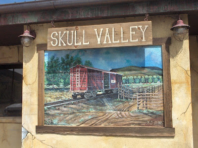 Train Mural by Prescott artist J.D. Davis Skull Valley Arizona