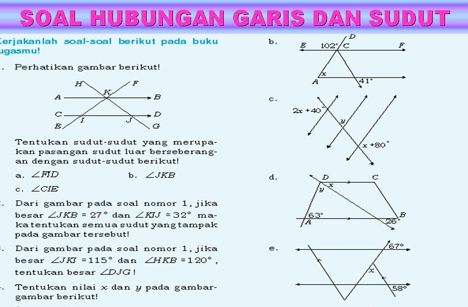 HUBUNGAN GARIS DAN SUDUT ( SOAL ) | Belajar TIK dan Elektronika