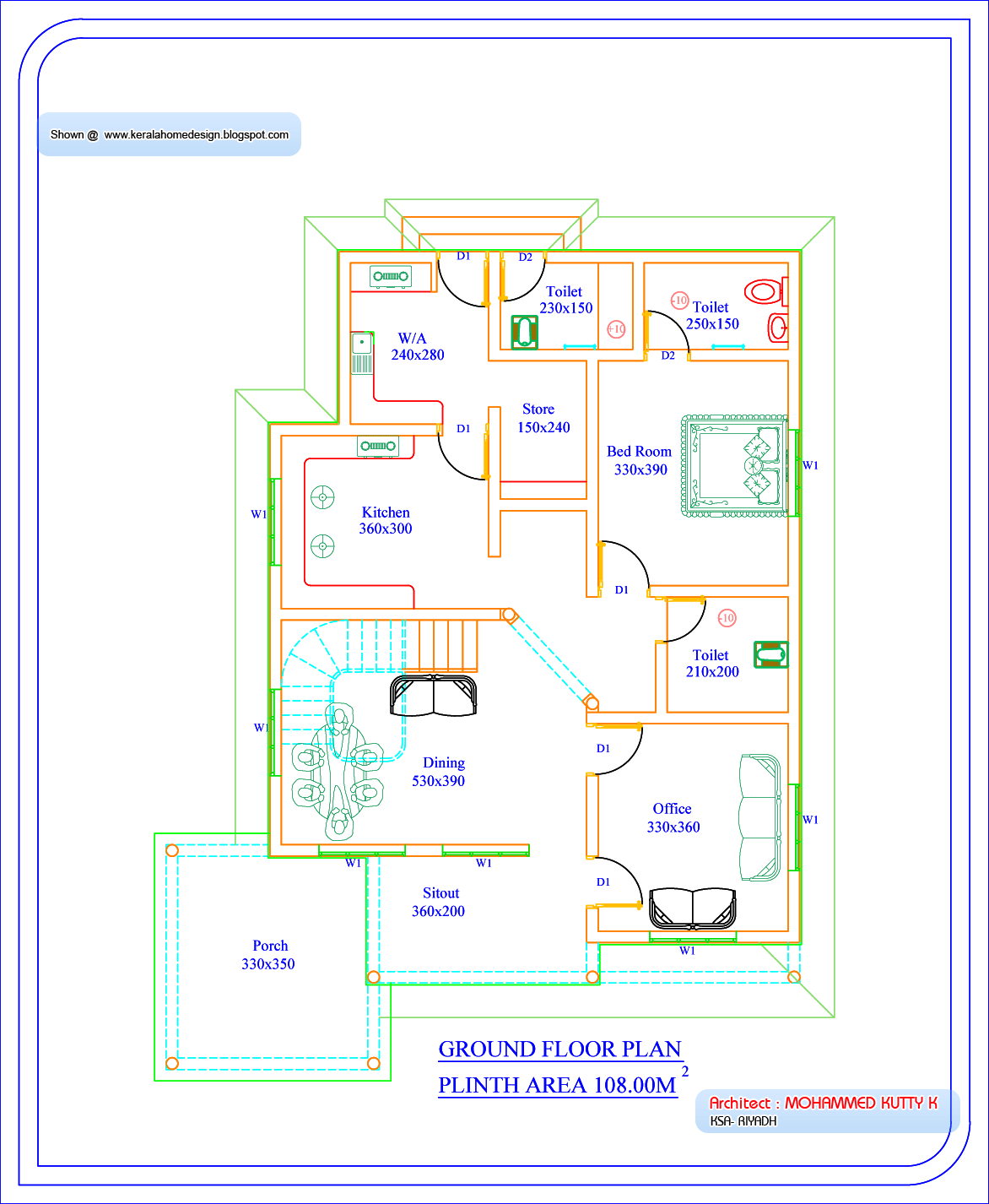 Two Bedroom House Plans Kerala Style Two Bedroom House Plan