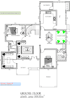 Kerala Home plan - Ground Floor - 2561 Sq. Ft