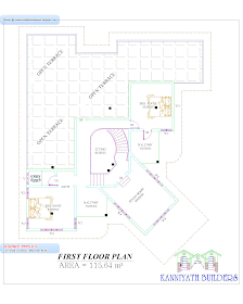Kerala Home plan and elevation - 3604 Sq. Ft - First Floor Kerala Home plan and elevation - 3604 Sq. Ft - First Floor