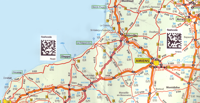 Carte de france michelin plastifiée, aimantée, dans un cadre en aluminium mobiletag blog: Carte de France Michelin avec flashcodes