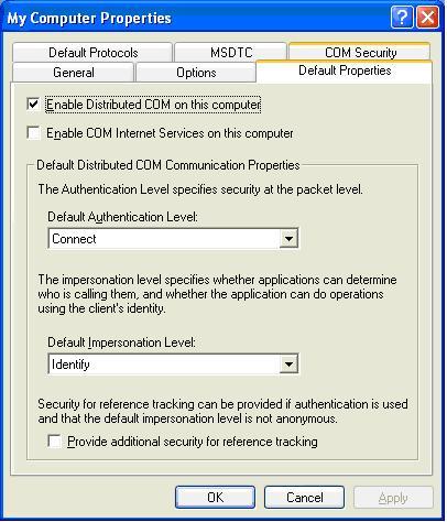 Dcom отсутствует. Enable. dcom. reference track.