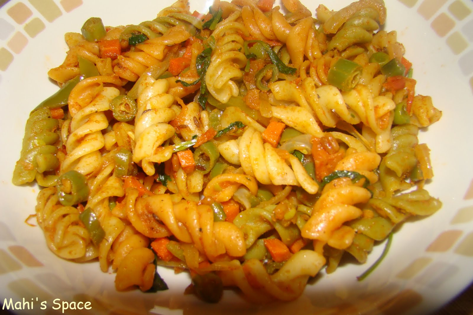 Spicy Vegetable Pasta Mahi's Kitchen