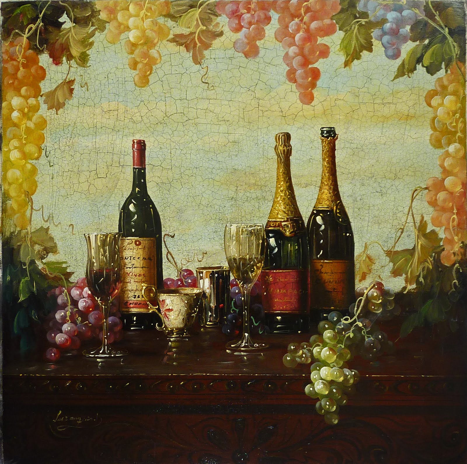 ArtFinders / LuxeArt Luzanquis' Wine Paintings
