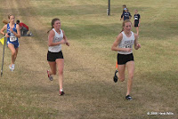 Anne-Marie Blaney follows Carly Thomas and Lily Williams off the infield.