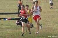 Clark, Clemente, and Mizereck at the front of the 3A boys race.