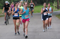 Halfway through the race, men's leader #4076 Vince Molosky has got to be wondering how he's going to get around all those women.