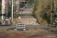 The north end of Phase I (and the future south end of Phase II) on 29 December 2010, on Weems Road just south of the railroad tracks looking north.