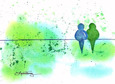 Watercolors by Laura Trevey: Love Birds ~ watercolor painting by Laura ...