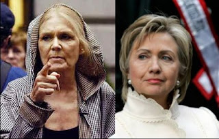 Gloria Steinem and Hillary Clinton - Leftist Harridans