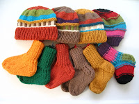 baby hats and socks for charity