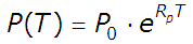 P(T) = Po*e^[Rp*T]