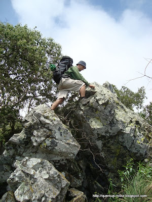 Conquistando el punto mas alto del primer picacho en el Cerro Grande de Ameca
