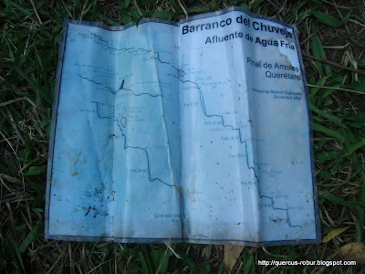 Mapa del barranco Chuveje al final del recorrido