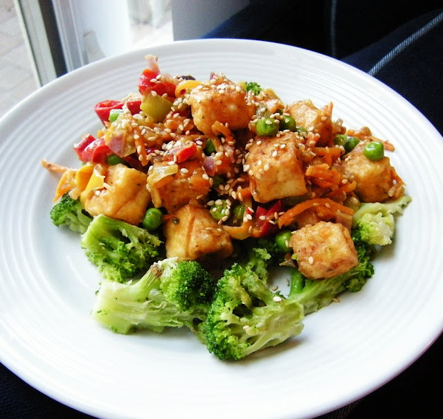 Healthy and Homemade Fried Tofu & Peanut Satay Stir Fry