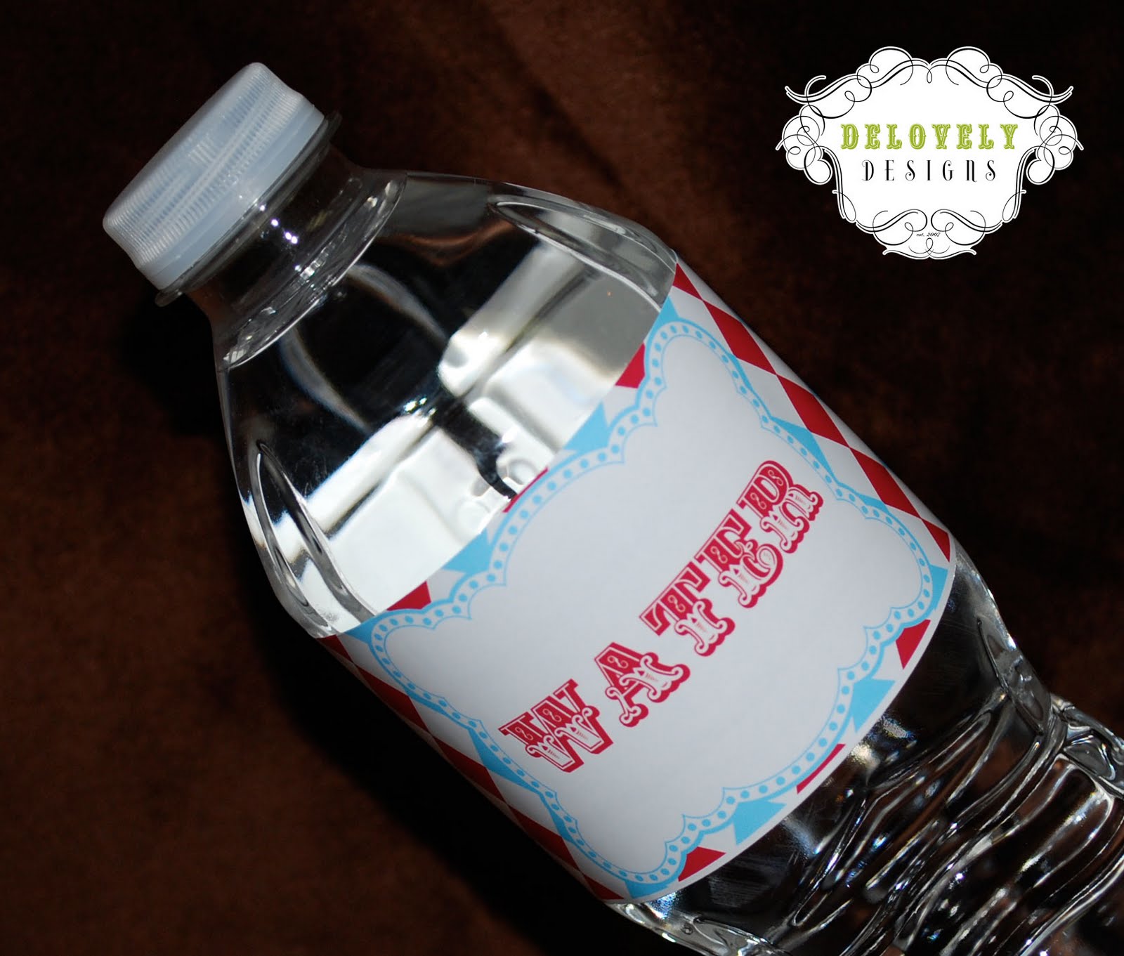 Delovely Designs: Vintage Carnival Themed Water Bottle Labels