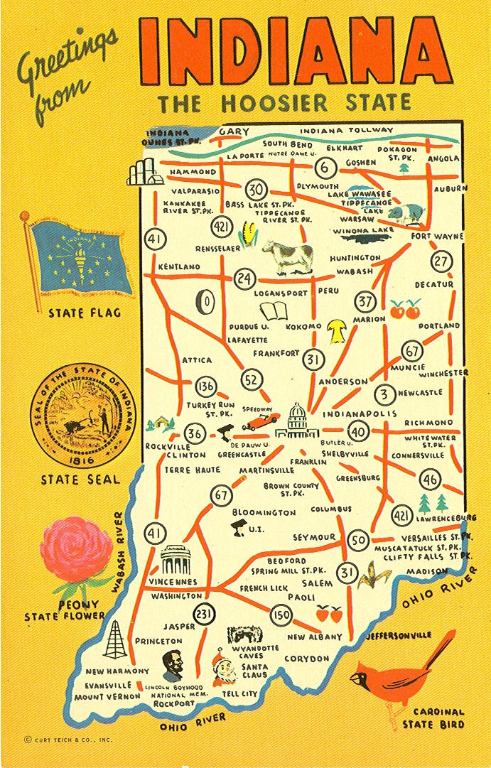 Vintage Travel Postcards: Indiana