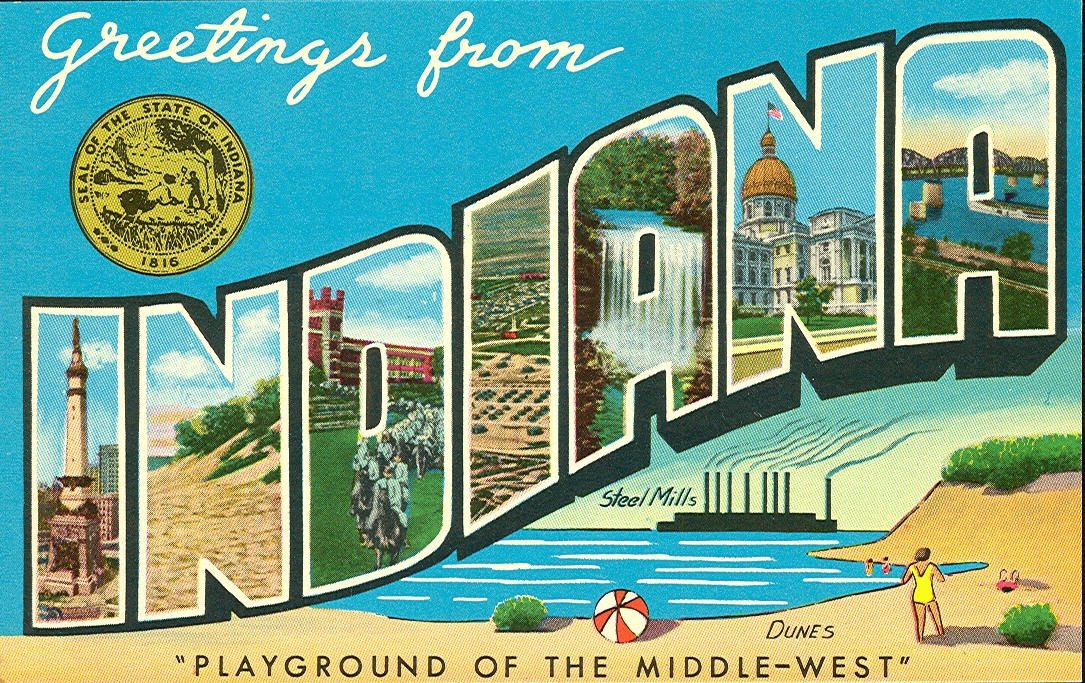 Vintage Travel Postcards: Indiana