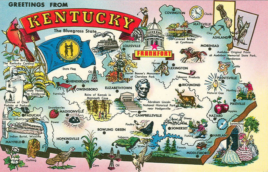 Vintage Travel Postcards Kentucky