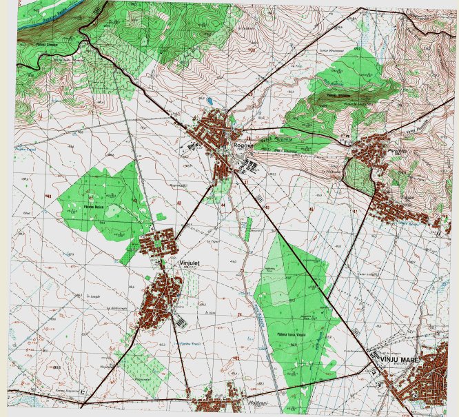 Harta topografica a zonei Rogova