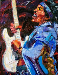 jimi hendrix painting guitar portrait paintings rock oil title jazz