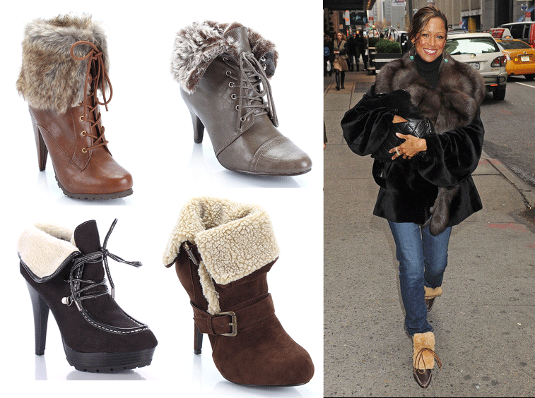 flat booties with fur