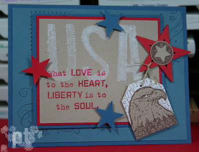 Stampin Up Free & The Brave Independence Day Well Worn Alphabet Eagle Patriotic America USA