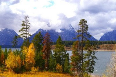 View from Signal Mountain Lodge, Grand Teton National Park, 5 October 2008. Photo by Chas S. Clifton