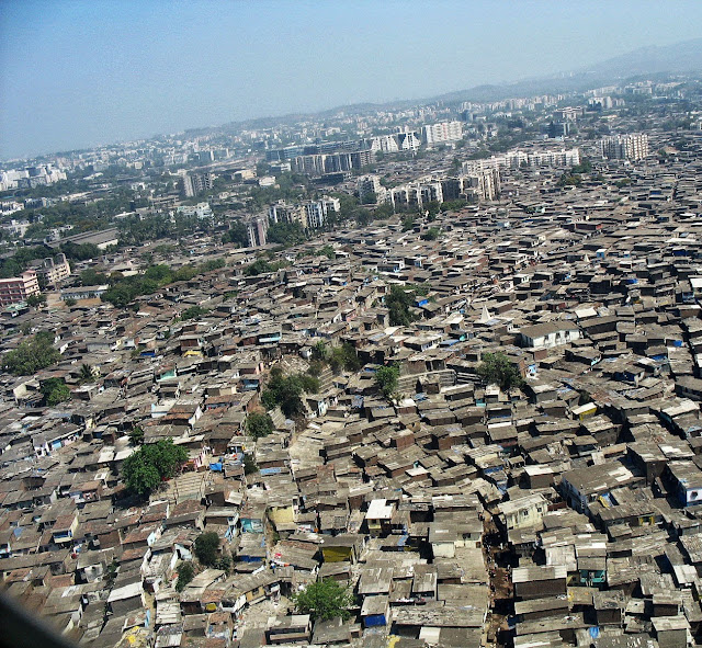 view of Dharavi from air