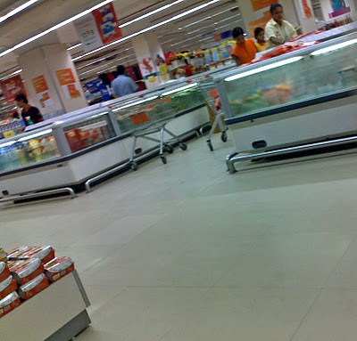 freezer section of supermarket