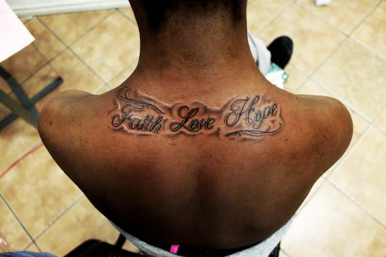hope love faith tattoo