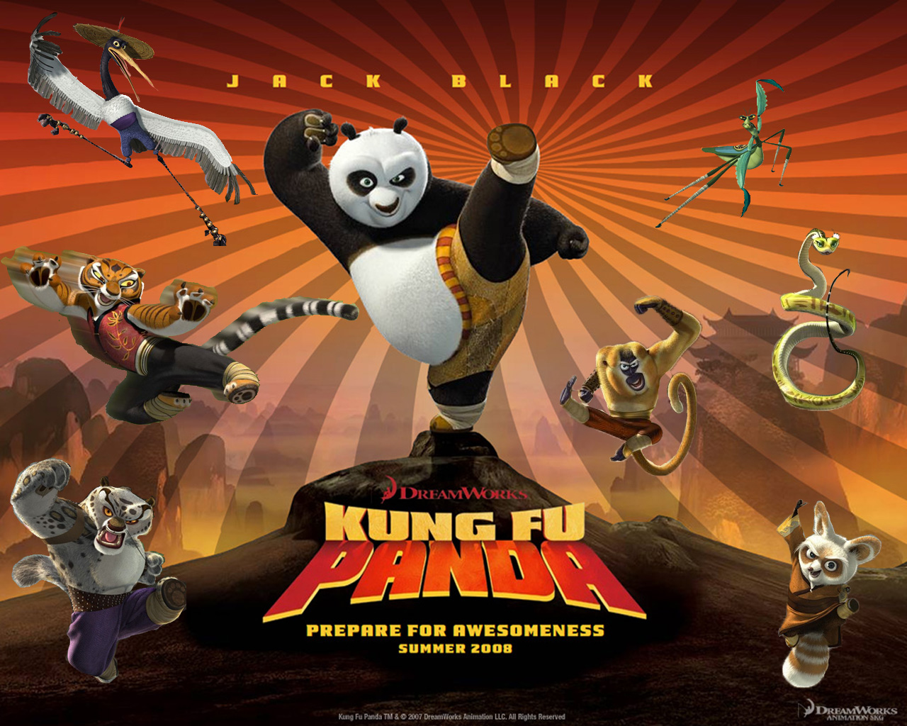 Em Kung Fu Panda entusiasmado, grande e um pouco desajeitado, o panda Po é o maior fã de kung fu da região. Mas isso não ajuda muito no emprego que tem no restaurante de macarrão da família. Surpreendentemente escolhido para cumprir uma antiga profecia, os sonhos de Po tornam-se realidade quando ele entra no mundo do kung fu e passa a treinar ao lado de seus ídolos – os lendários Mestres Garça, Tigresa, Louva-Deus, Víbora e Macaco – sob a liderança de Mestre Shifu. Agora Po tem a importante missão de salvar o Vale da Paz de uma ameaça terrível. Será que nosso amigo consiguirá cumprir seu destino?