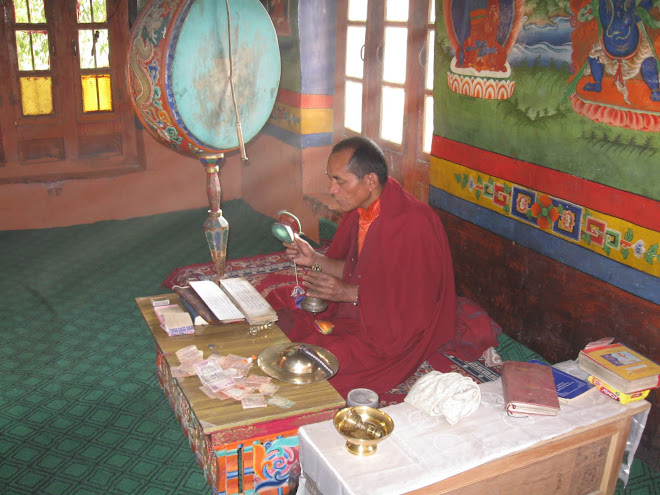 Buddist Monk in Temple at Mulbech
