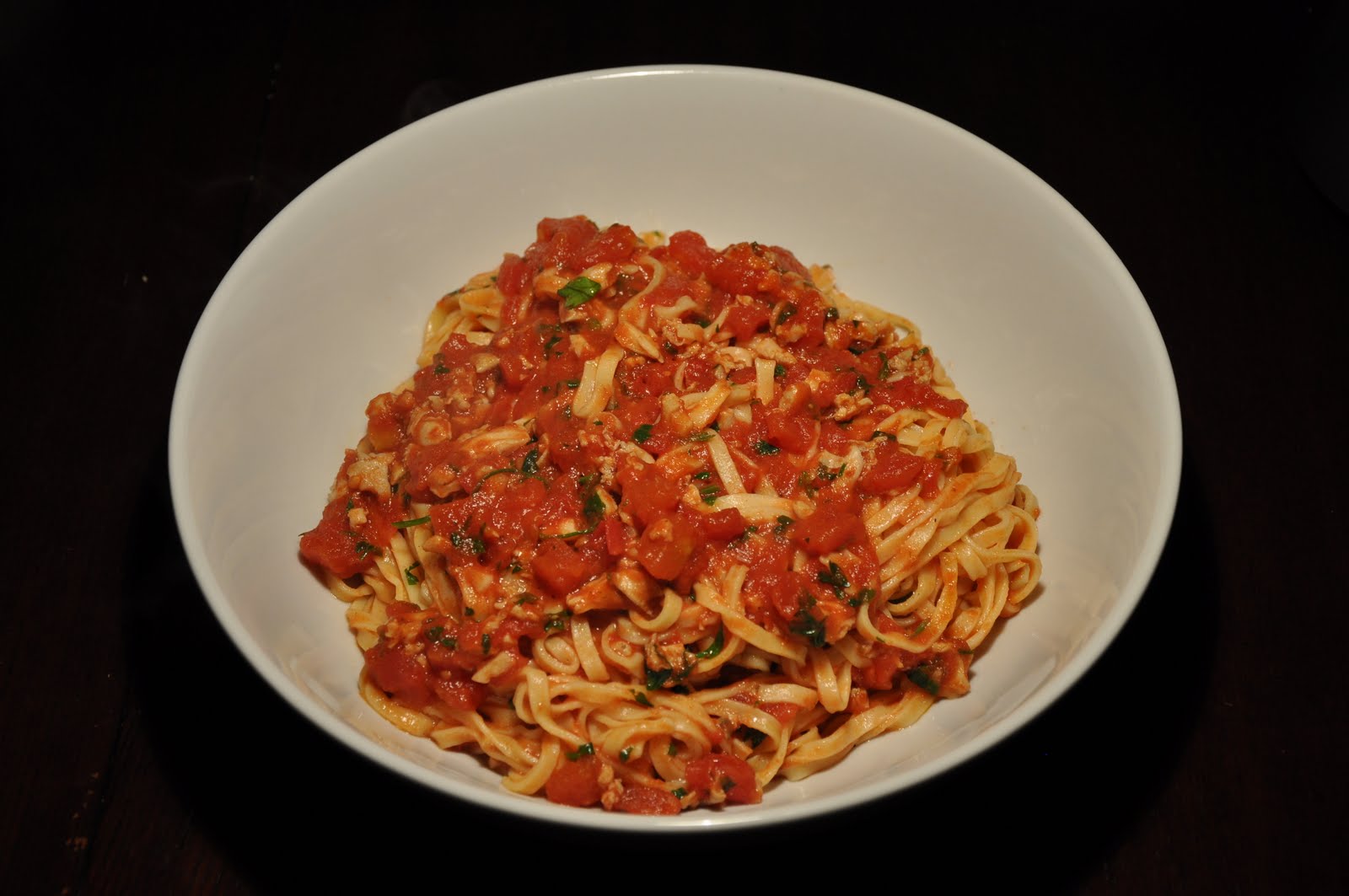 Slice of Rice Linguine with Red Clam Sauce