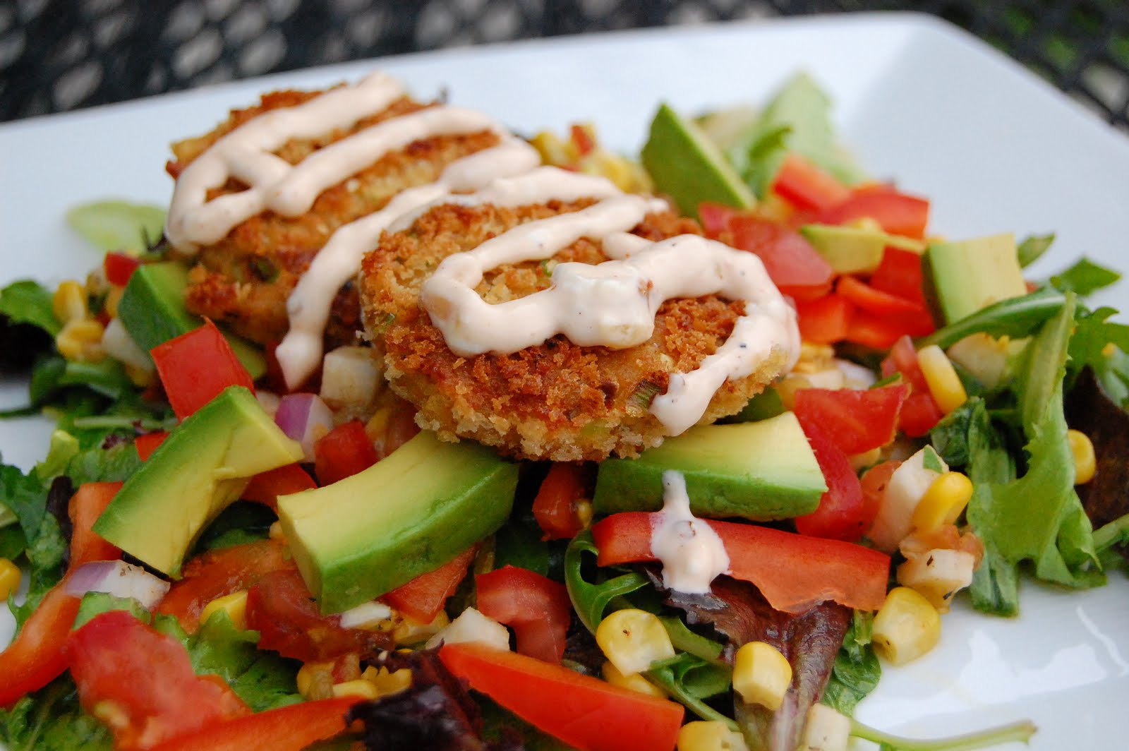 Twins in the Kitchen: Crab Cake Salad