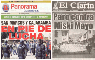 San Marcos y Cajabamba contra minería informal [Archivo 2007]