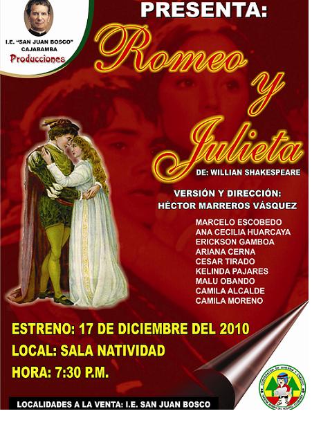 Este viernes se estrenará en Cajabamba la obra de teatro "Romeo y Julieta"