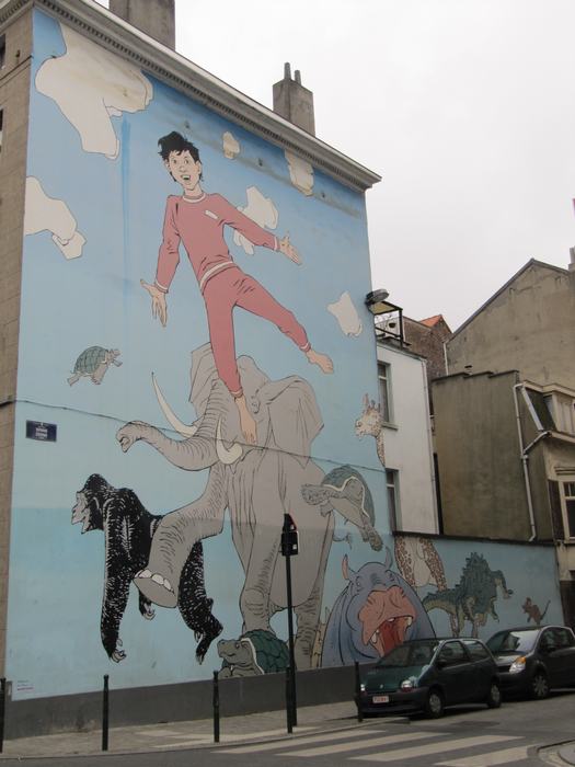 Mural Hermann - Les rêves de Nic - ruta murales del cómic en Bruselas
