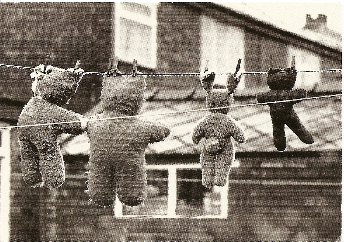 My Postcard World Teddy Bears hanging out to dry
