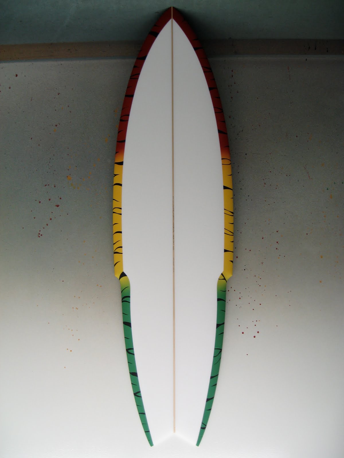 surfboards love color tiger stripe rasta rails