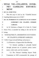 The Unlawful Internet Gambling Enforcement Act of 2006