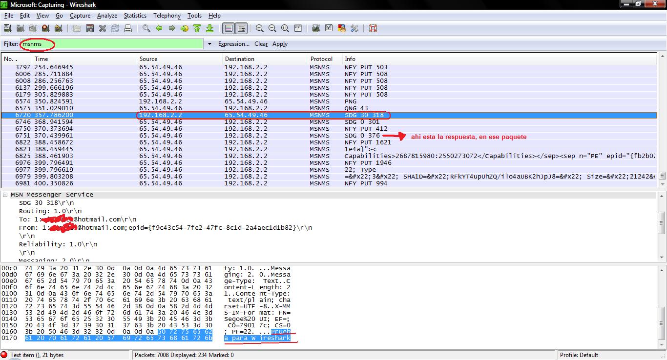 ver conversaciones de whatsapp con wireshark