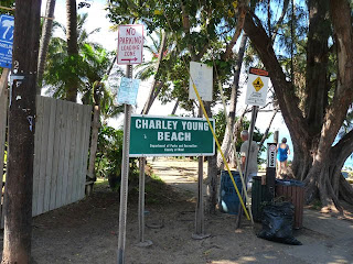 Charlie Young Beach sign
